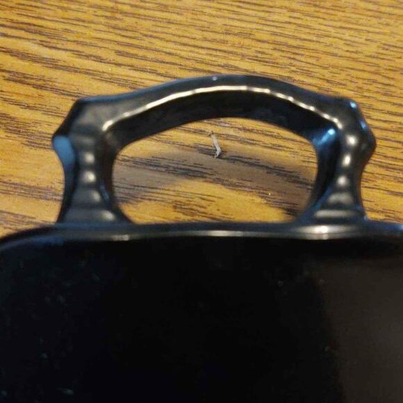 Vintage Black Glass 3 Footed Bowl and Serving Platter - Picture 6 of 10